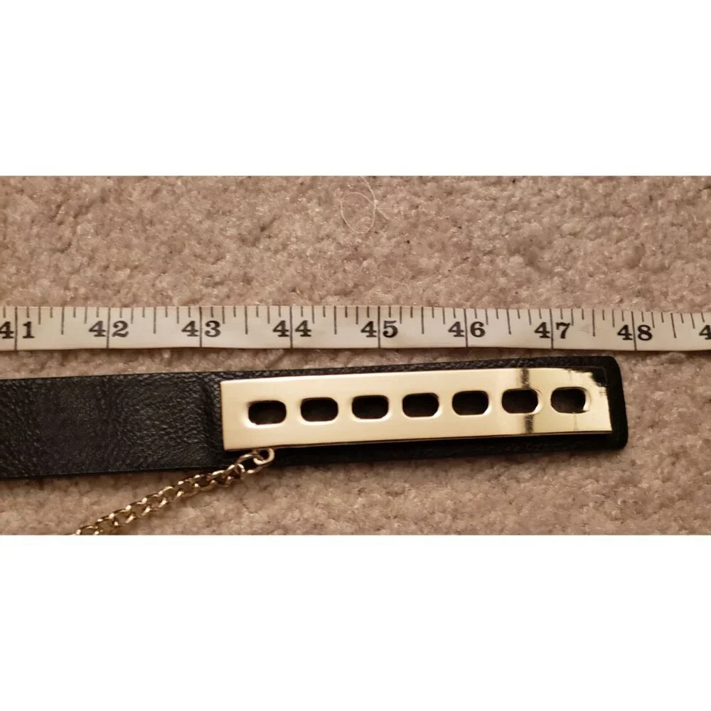 Asos Curve Classic Black Belt with Unique Bar/Loop Closure Sz 20/22 EUC